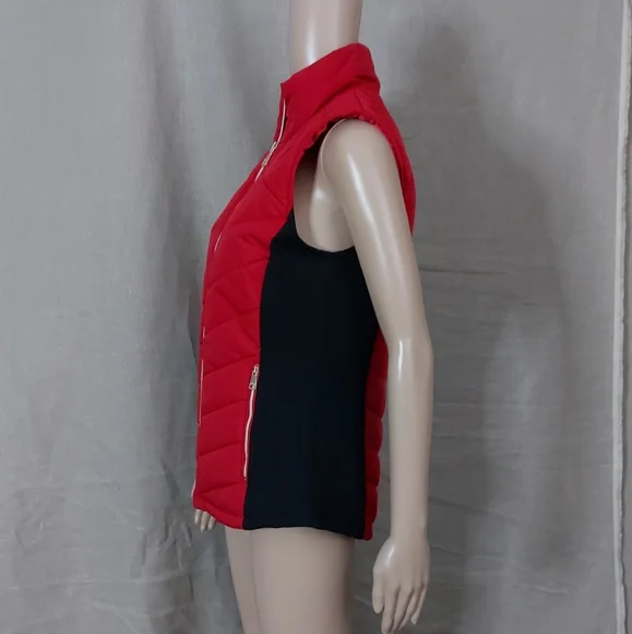 Calvin klein puffers Jackets size Large Sleeveless color Black and Red - Picture 6 of 16